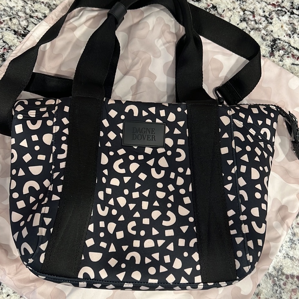 Dagne Dover Black and Pink Patterned Bag